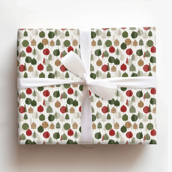 Modern Minimalist Tree Gift Wrap, Scandi Tree Christmas Wrapping Paper, Nordic Holiday Present Paper, Festive Xmas Wrapping P