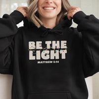 Christian Bible Verse Christmas Lights Hoodie, Be the Light Matthew 5 14 Hoodie, Faith Holiday Sweatshirt, Religious Hooded Pullover