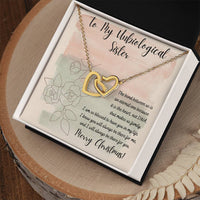 Best Friend CZ Two Heart Pendant, Unbiological Sister Interlocking Hearts Necklace, Surgical Steel Heart Jewelry, Christmas Present for Her