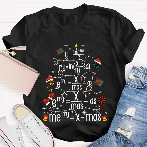 Math Equation Holiday Tee, Math Teacher Christmas Tree T-Shirt, Humorous Math Teacher Xmas Shirt, STEM Graphic Tee, Educator 