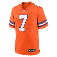 Denver Broncos John Elway Orange Mile High Collection 1977 Throwback Retired Player Game Jersey