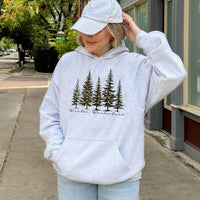 Snowy Pine Tree Graphic Hooded Sweatshirt, Winter Wonderland Hoodie, Comfy Nature Winter Forest Hoodie, Christmas Holiday Present for Her