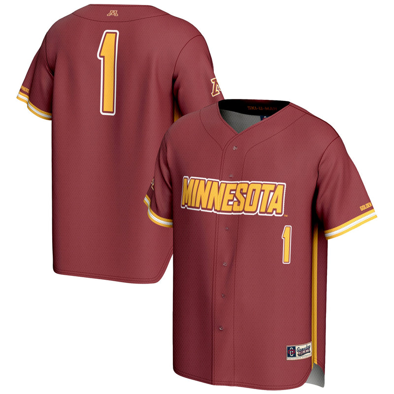 #1 Minnesota Golden Gophers Lightweight Baseball Jersey - Maroon