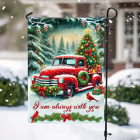 I Am Always with You Memorial Flag, Christmas Red Truck Cardinal Garden Flag, Double-Sided Winter Holiday Flag, Yard Banner Present