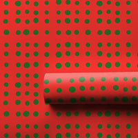Classic Christmas Gift Wrap, Red Green Polka Dot Wrapping Paper, Festive Dot Holiday Wrapping Paper, Xmas Present Wrap, Holiday Present Paper
