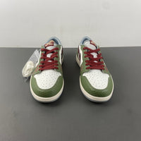 Retro Low Top Sneakers, White Green Red Colorway, Lace Up Design, Casual Gift for Sneaker Fans