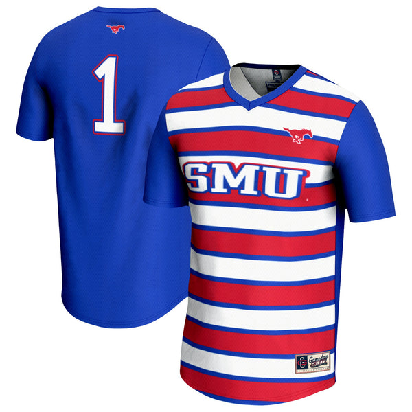 #1 SMU Mustangs Lightweight Soccer Fashion Jersey - Royal