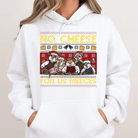 Humorous Mouse Christmas Hoodie, No Cheese for Us Meeces Hoodie, Adorable Mouse Holiday Sweatshirt, Xmas Mouse Lover Pullover, Holiday Present Hoodie