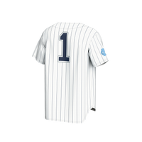 #1 North Carolina Tar Heels Lightweight Baseball Fashion Jersey - White