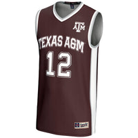 #12 Texas A&M Aggies Basketball Lightweight Fashion Jersey - Maroon