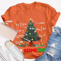 Humorous Geometry Holiday Tree Tee, Oh Geometree Math Teacher Christmas Shirt, Math Lover Xmas T-Shirt, Christmas Educator Shirt