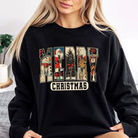 Retro Holiday Graphic Sweater, Merry Christmas Sweatshirt, Vintage Xmas Crewneck, Adorable Winter Season Pullover, Festive Present for Men Women