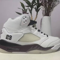 High Top Sneakers, White Gray Colorway, Lace Up Design, Casual Gift for Sneaker Fans