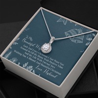 Cushion Cut Pendant, Eternal Hope Necklace for Wife, Cubic Zirconia Necklace, White Gold Stainless Steel Jewelry, Christmas Necklace Present