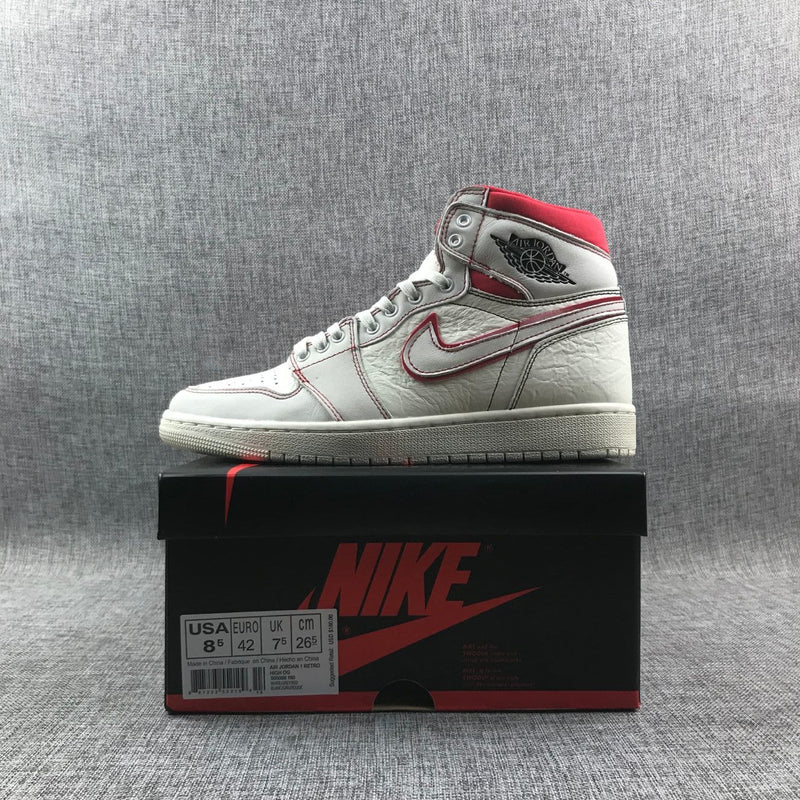 High Top Sneakers, White Red Colorway, Lace Up Design, Casual Gift for Sneaker Fans