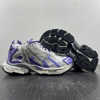Low Top Sneakers, White Purple Colorway, Lace Up Design, Casual Gift for Sneaker Fans