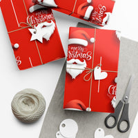 Red Santa Face Holiday Gift Wrap, Santa Claus Wrapping Paper, Classic Christmas Wrapping Paper, Traditional Festive Present Packaging Paper