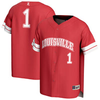 #1 Louisville Cardinals Lightweight Collegiate Baseball Fashion Jersey - Red