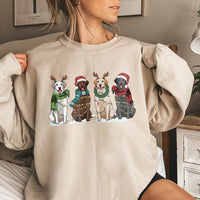 Festive Dog Antlers Crewneck, Christmas Labrador Sweatshirt, Holiday Labrador Sweater, Reindeer Dog Graphic Pullover, Dog Lover Xmas Present