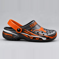 TEX Burnt Orange - Longhorn Mark on Graphite Clogs