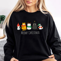 Humorous Cat Holiday Crewneck, Meowy Christmas Sweatshirt, Adorable Kitty Xmas Sweater, Comfy Festive Cat Pullover, Cat Lover Christmas Present