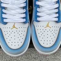 Low Top Sneakers, Blue White Colorway, Lace Up Design, Casual Gift for Sneaker Fans