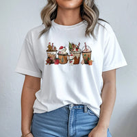 Gingerbread Latte Graphic Shirt, Christmas Coffee T-Shirt, Comfy Winter Cafe Lover Tee, Festive Holiday Apparel, Xmas Coffee Lover T-Shirt