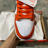 Low Top Skate Shoes, White Black Orange Colorway, Lace Up Design, Casual Gift for Shoe Lovers