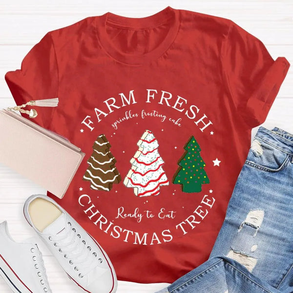 Rustic Holiday Graphic Tee, Farm Fresh Christmas Tree T-Shirt, Vintage Xmas Tree Farm Shirt, Comfy Winter Holiday Tee, Christ