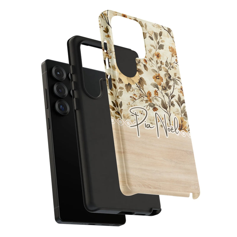 Vintage Botanical Christmas Samsung Galaxy Tough Case, Pia Noel Floral Phone Case, Holiday Flower Samsung Cover, Winter Festive Phone Case
