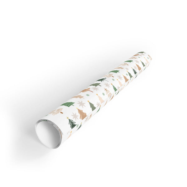 Tree Snowflake Gift Wrap, Minimalist Christmas Wrapping Paper, Modern Nordic Holiday Gift Wrapping Paper, Winter Season Paper