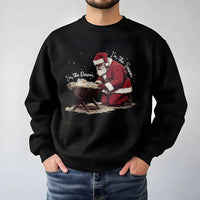 Kneeling Santa Sweatshirt, Jesus Is the Reason for the Season Sweatshirt, Christian Christmas Crewneck