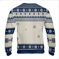 Reindeer Snowflake Ugly Sweater, Dog Mom Ugly Christmas Sweater, Nordic Holiday Sweatshirt, Adorable Pet Lover Crewneck, Winter Pullover Sweater
