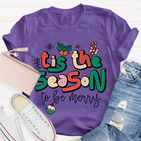 Festive Holiday Teacher Shirt, Tis the Season Christmas Teacher T-Shirt, Adorable Winter Educator Tee, Merry School Staff Present, Teacher Shirt