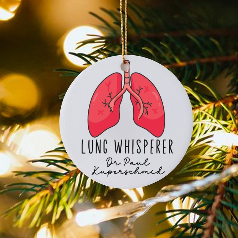 Pulmonologist Doctor Christmas Ornament, Lung Whisperer Ceramic Ornament, Respiratory Medical Ornament, Glossy Keepsake, Hospital Staff Present