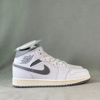 Basketball Shoes, White Gray Colorway, Retro, Vintage, Mid Top, Lace Up Design, Casual Gift for Shoe Lovers