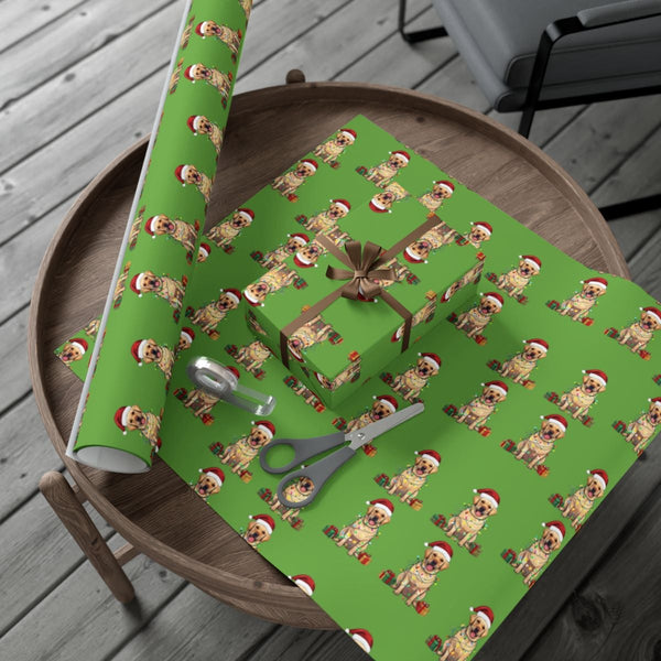 Christmas Dog Gift Wrap, Labrador Santa Hat Wrapping Paper, Holiday Dog Wrapping Paper, Adorable Puppy Gift Wrap, Dog Lover X