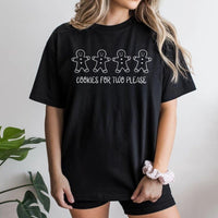 Pregnancy Announcement T-Shirt, Cookies for Two Please Shirt, Holiday Baby Reveal Graphic Tee, Expectant Mom Shirt, Christmas Pregnancy Present