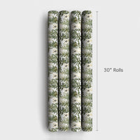 Watercolor Pine Forest Gift Wrap, Golden Retriever Wrapping Paper, Christmas Dog Wrapping Paper, Winter Holiday Gift Wrap, Dog Lover Present