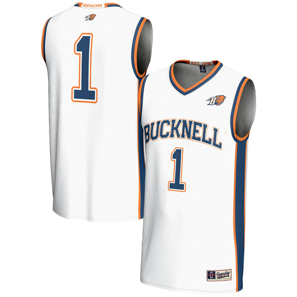 #1 Bucknell Bison Lightweight Basketball Jersey - White