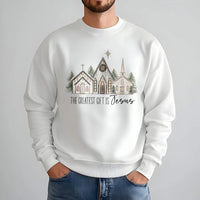 Christian Christmas Church Crewneck, The Greatest Present Is Jesus Sweatshirt, Religious Holiday Faith Sweater, Bible Scripture Pullover