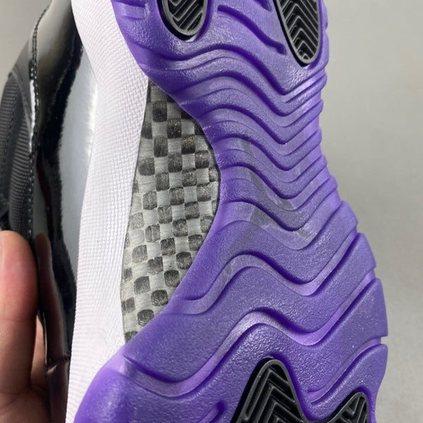 Retro High Top Sneakers, Black Purple Colorway, Leather Footwear, Lace Up Design, Casual Gift for Sneaker Fans
