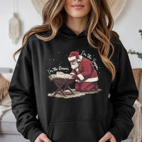 Santa Kneeling Nativity Sweatshirt, Jesus Is the Reason Christmas Hoodie, Christian Holiday Graphic Pullover, Faith Religious Xmas Present