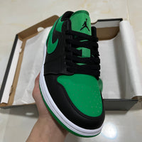 Low Top Sneakers, Black Green Colorway, Lace Up Design, Casual Gift for Sneaker Fans