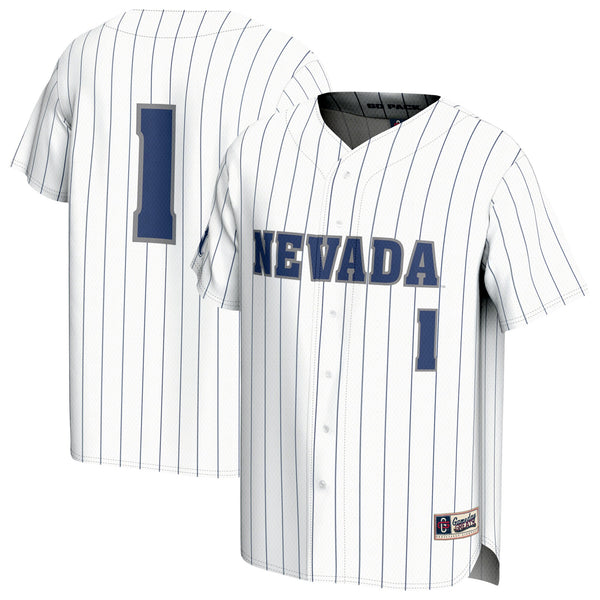 Nevada Wolf Pack Adult Lightweight Baseball Jersey - White