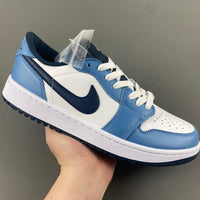 Low Top Sneakers, Blue White Black Colorway, Lace Up Design, Casual Gift for Sneaker Fans