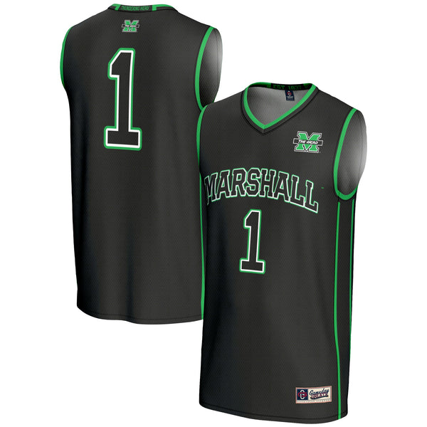 #1 Marshall Thundering Herd Lightweight Basketball Jersey - Black