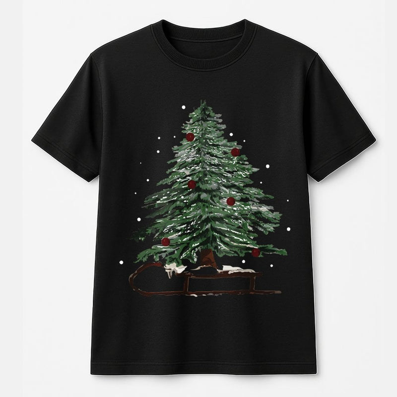Christmas Tree Graphic Shirt, Snowy Pine Christmas Tree T-Shirt, Vintage Christmas Holiday Tee, Winter Pine Forest Shirt, Xmas Lover Present