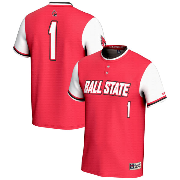 #1 Ball State Cardinals Lightweight Softball Jersey - Cardinal