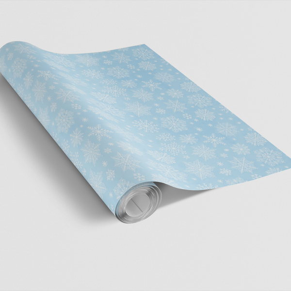 Ice Blue Winter Gift Wrap, Snowflake Wrapping Paper, Christmas Snowflake Gift Wrapping Paper, Holiday Present Wrap, Winter Wo